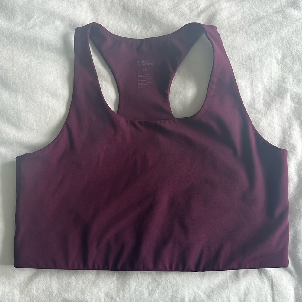 Girlfriend Collective Paloma Racerback Bra - Plum - XXL - $22